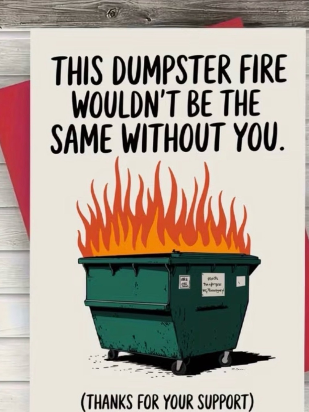 Funny Dumpster Fire Notebook - Green & Orange Cover